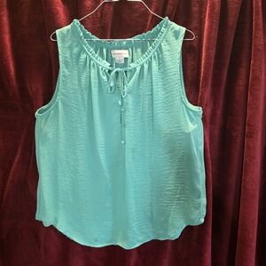Liz Claiborne Aqua Sleeveless Blouse
